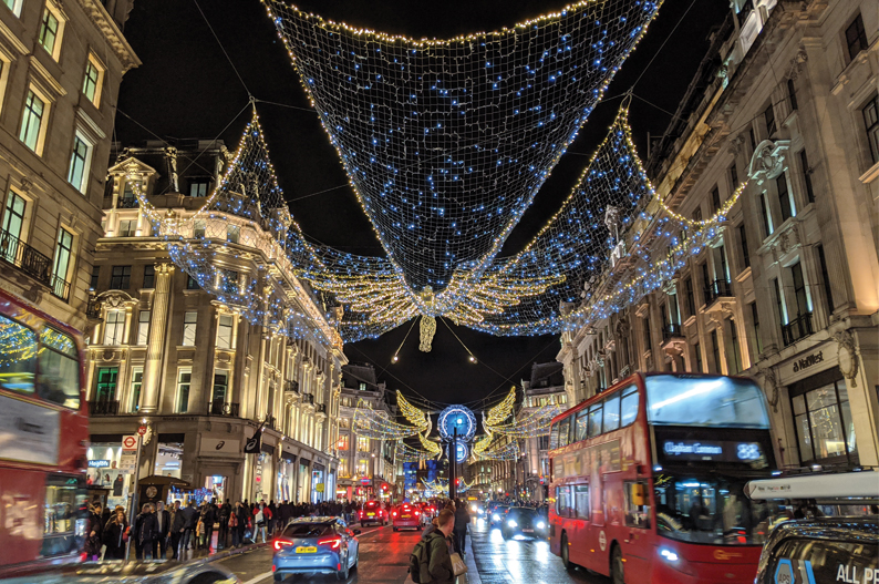 London Christmas Lights Tour with Fish & Chips